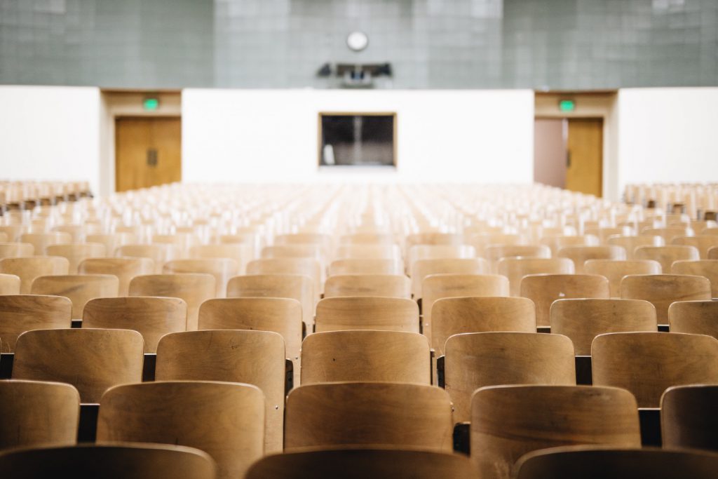 Empty chairs in a lecture room